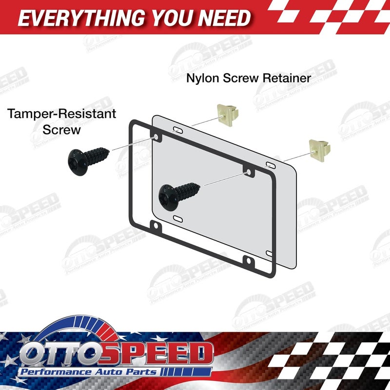 OttoSpeed Anti-Theft Security Screws for License Plate - Rustproof Fastener with Theft-Proof Black Stainless Steel License Plate Screws, Nylon Screw Inserts, Easy Installation Tools for Fastening License Plates - Image 5